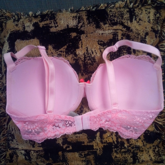 Victorias Secret Dream Angels Lined Demi-buste Bra Double 32DD Pink Lace - Picture 5 of 5